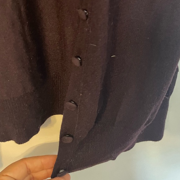 Banana Republic Plum Cotton/Silk Blend Cardigan with Buttons - Picture 3 of 5